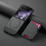 Samsung Galaxy Z Flip 7 Luxury Magnetic Leather Case with Card Holder