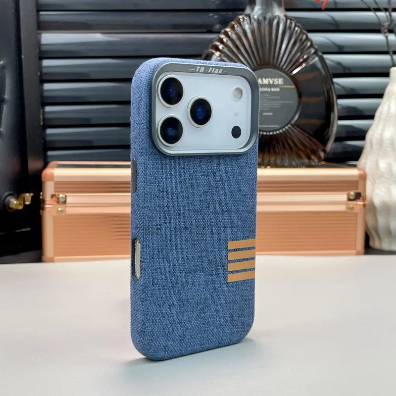 Premium Flax Fabric Magsafe Case for iPhone 17 Series