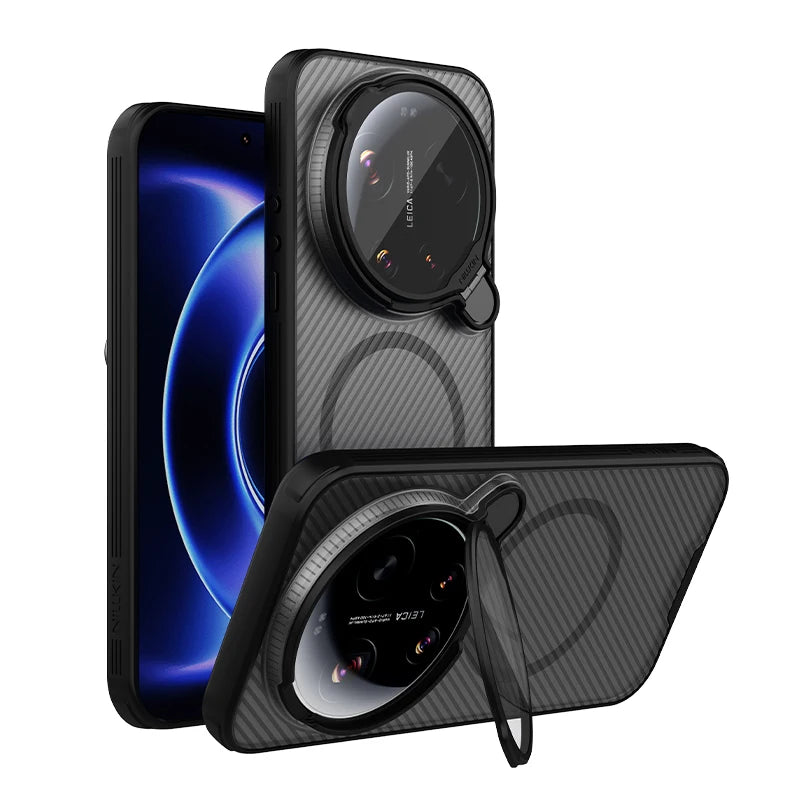 Xiaomi 17 Ultra Magnetic Protective Case with Lens Cover and Stand
