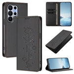 Cute Cat Embossed Leather Wallet Case for Samsung Galaxy S26 Series