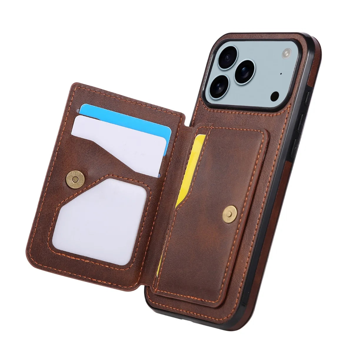 Anti-Theft Leather Folio Wallet Case for iPhone 17 Series
