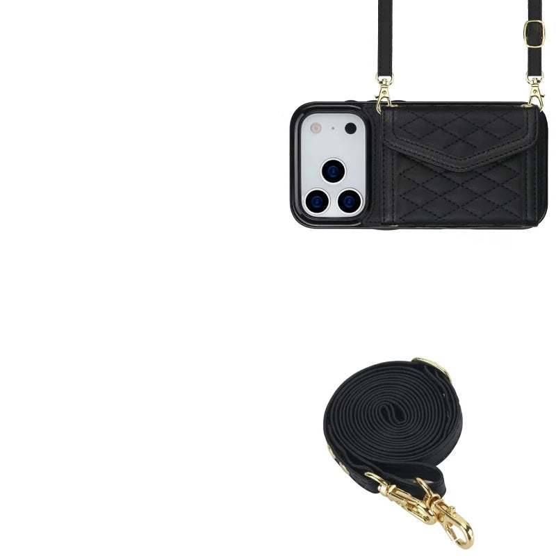 Premium Leather Crossbody Wallet Case for iPhone 17 Series