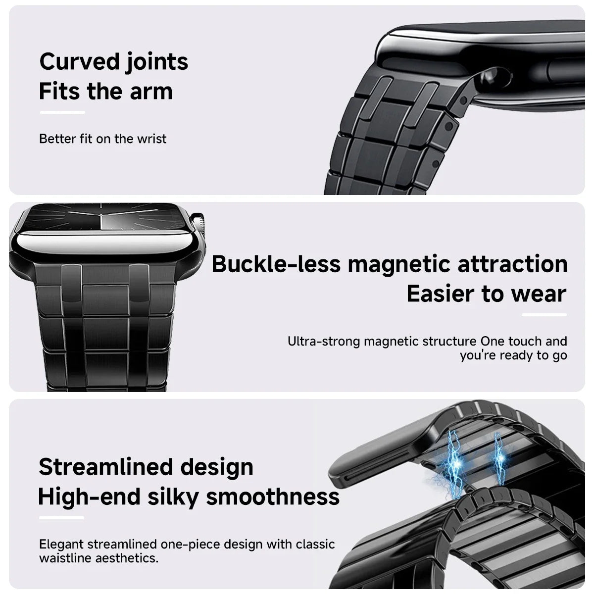 Magnetic Closure Stainless Steel Band for Apple Watch