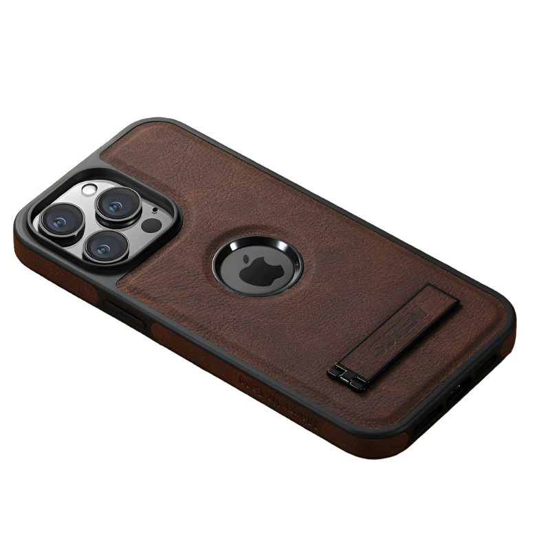 Lichee Pattern PU Leather Kickstand Case for iPhone 14 Series