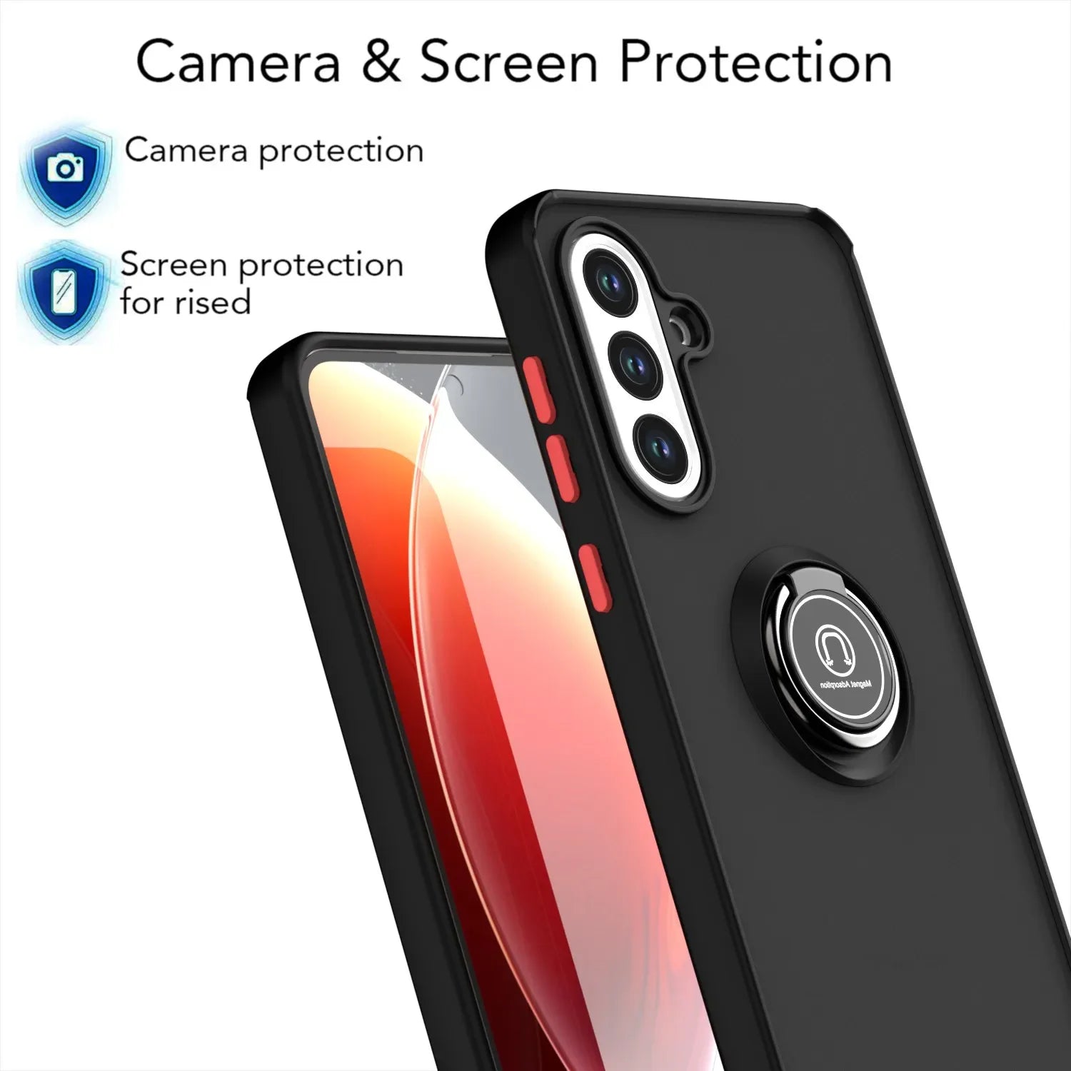 Shockproof Armor Matte Magnetic Case with Ring Stand for Samsung Galaxy A56