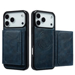 Luxury MagSafe Leather Wallet Case with Detachable Card Holder for iPhone 17 Series