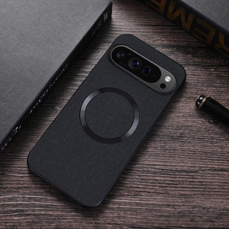 Fabric Cloth Texture Magnetic Case for Google Pixel 9 Series