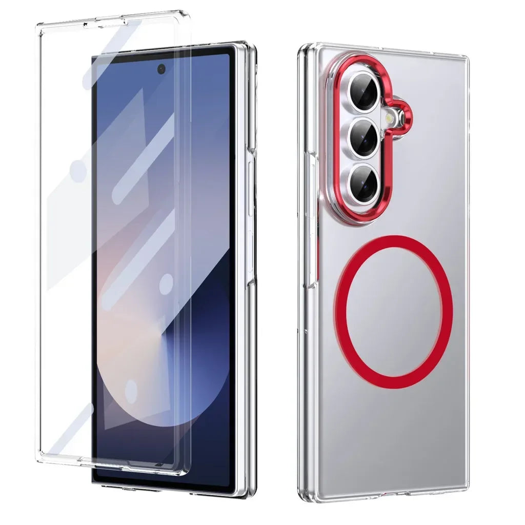 Samsung Galaxy Z Fold 6 Protective Magnetic Case with HD Glass Front Film