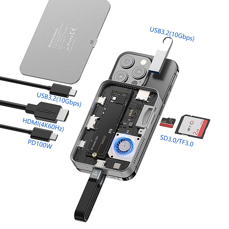 Blueendless Magnetic M.2 NVME SSD Docking Hub