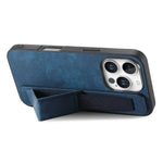 Leather Kickstand Wrist Strap Case for iPhone 16 Series