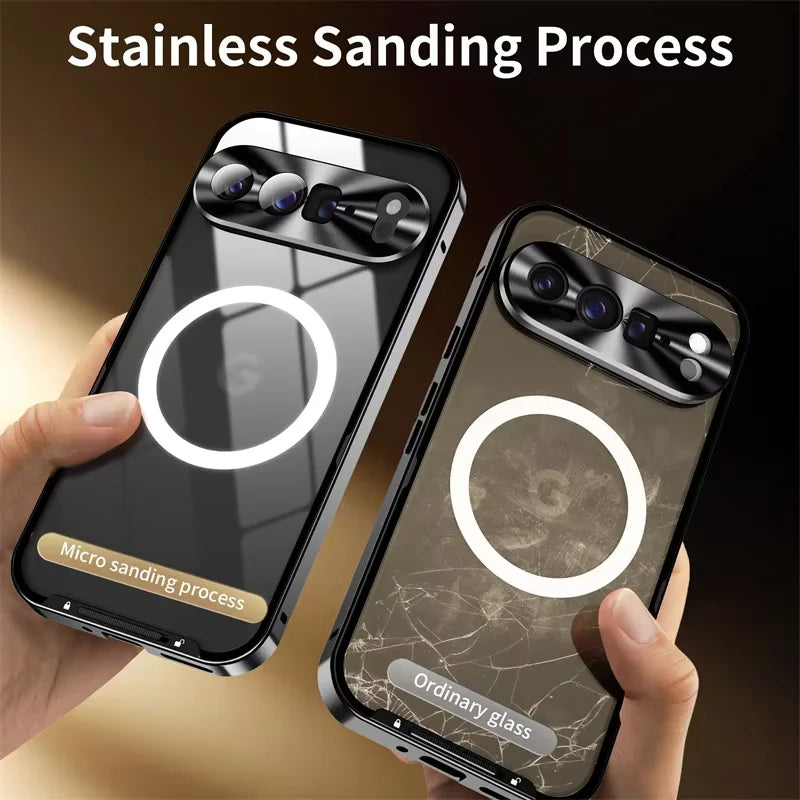 Google Pixel 9 Pro XL Aluminum Metal Frame Magnetic Wireless Charging Case