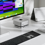 Minisopuru Mac Mini M4 Hub Dock Stand with M.2 SSD Enclosure