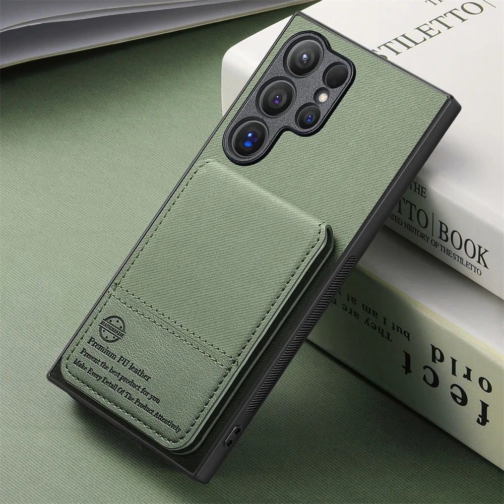 RFID-Blocking Magnetic Wallet Case with Card Holder for Samsung Galaxy S25 Series