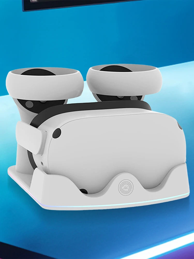 Meta Quest 3S VR Charging Station with Headset Stand and Controller Holder