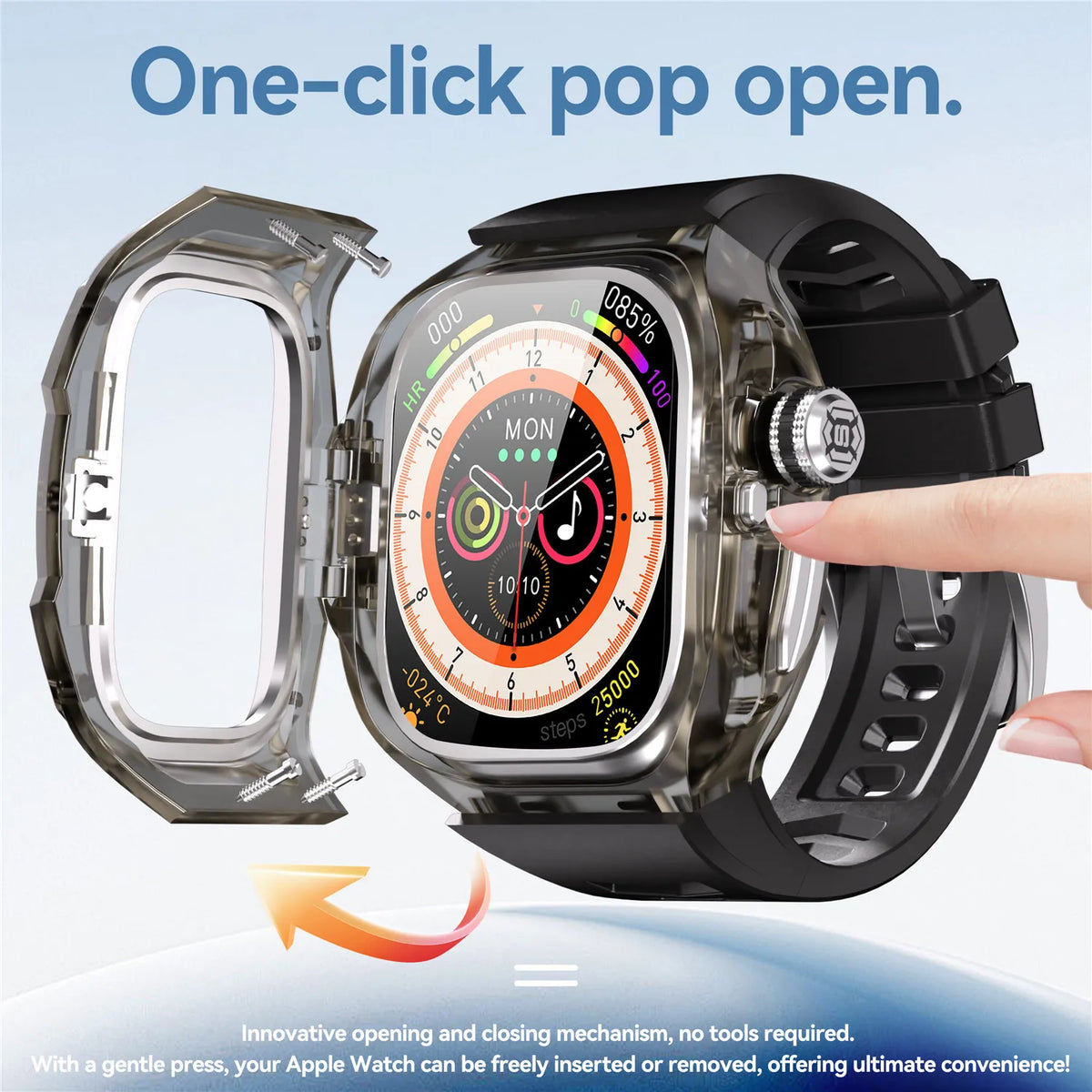 Clear Rugged Case with Silicone Band for Apple Watch Ultra