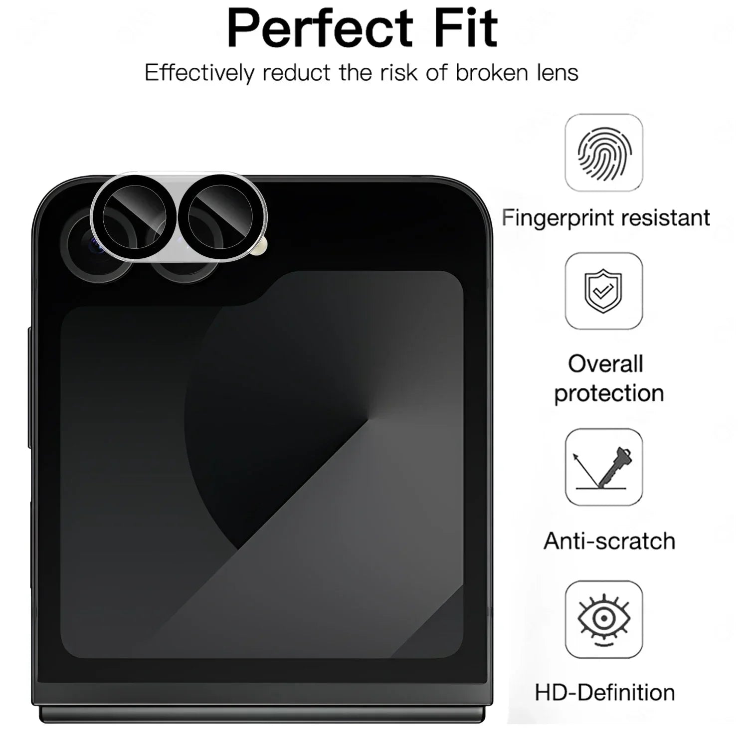 6-Pack Camera Lens Protector for Samsung Galaxy Z Flip 7