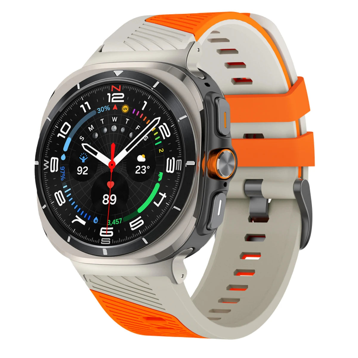 Two-Tone Silicone Sports Watch Strap with Quick-Release Connector for Samsung Galaxy Watch Ultra 2