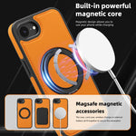 Shockproof Magnetic PC + TPU Case with 360° Rotating Ring Holder for iPhone 16e