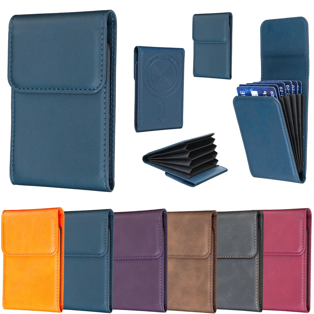 Premium Accordion Magnetic Leather Wallet