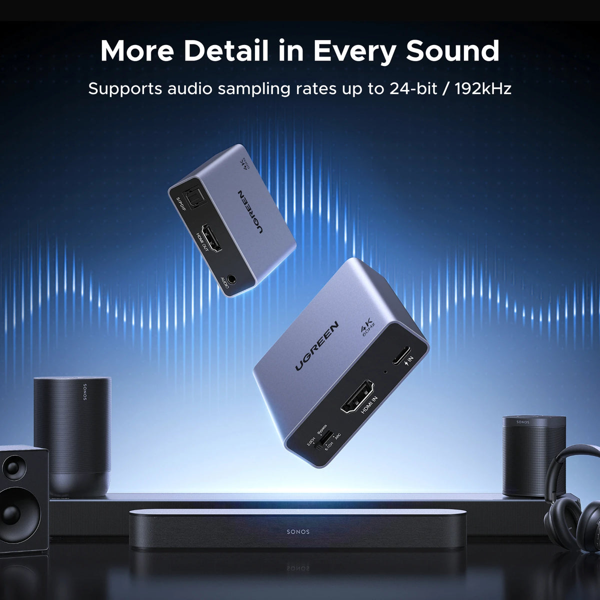 UGREEN HDMI Audio Extractor, 4K 60Hz