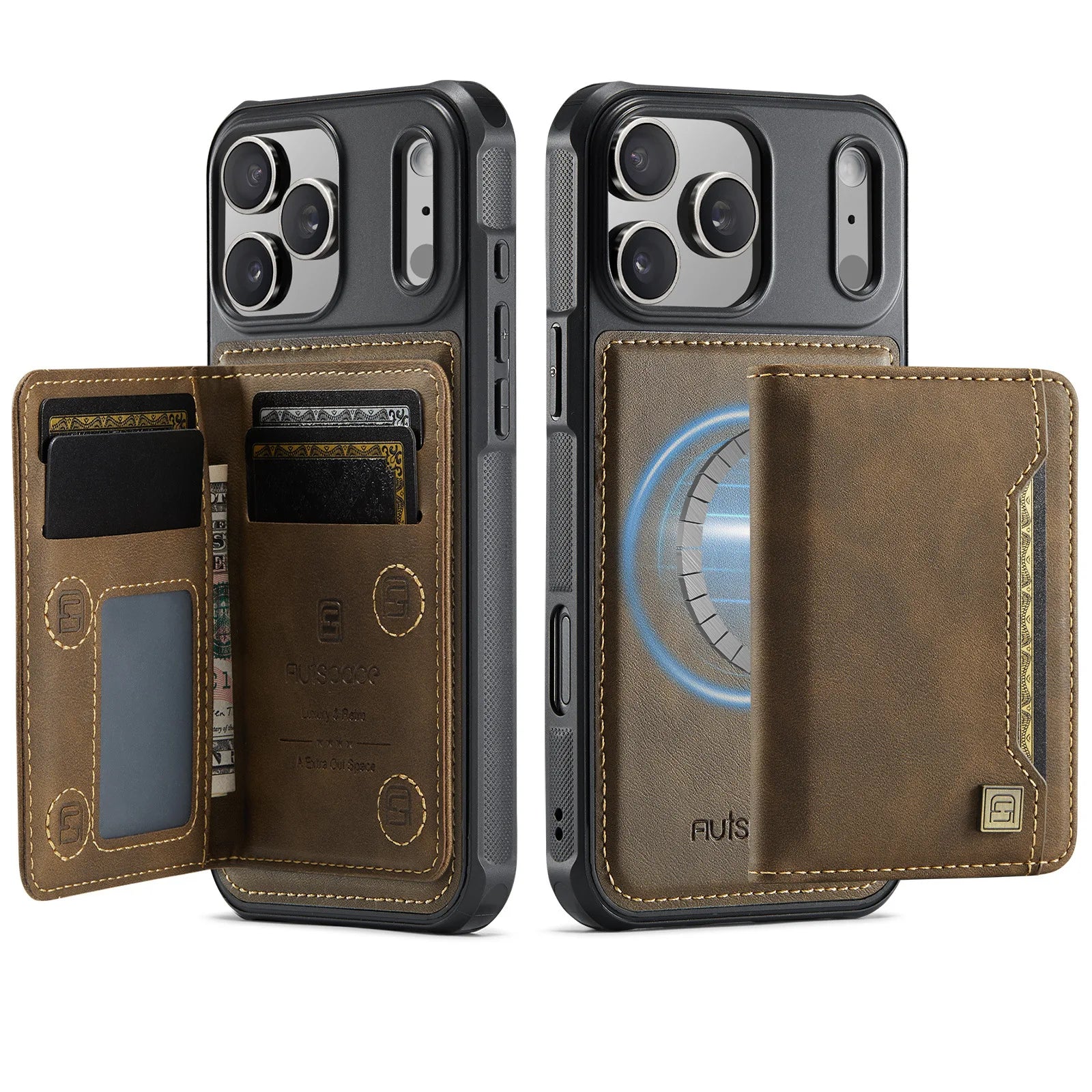 iPhone 17 Series Leather Case with Removable Card Holder