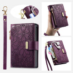 Fashion Leather Wallet Case with Zipper Pocket and Strap for Samsung Galaxy Z Fold 8
