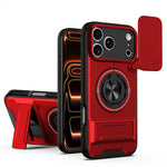 iPhone 17 Series MagSafe Case with Lens Slide Cover and 360° Ring Stand