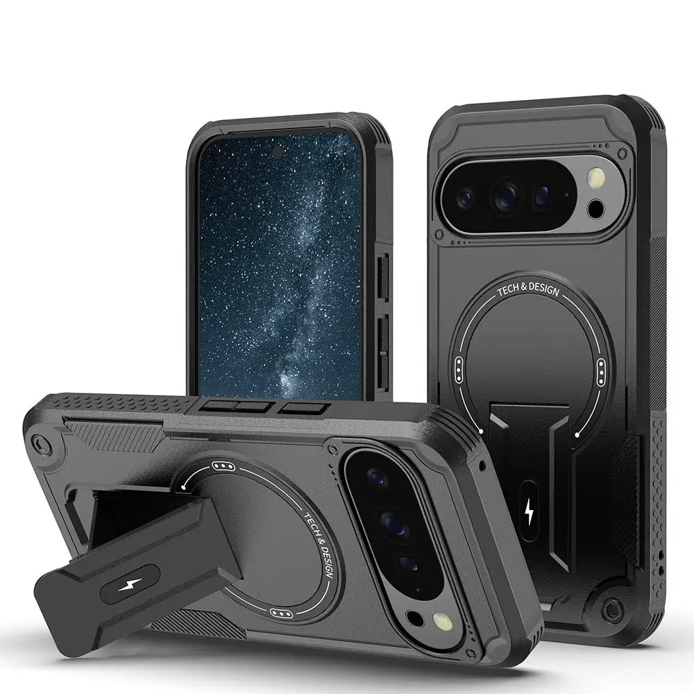 Armor Shockproof Magnetic Case & Foldable Stand for Google Pixel 10 Series
