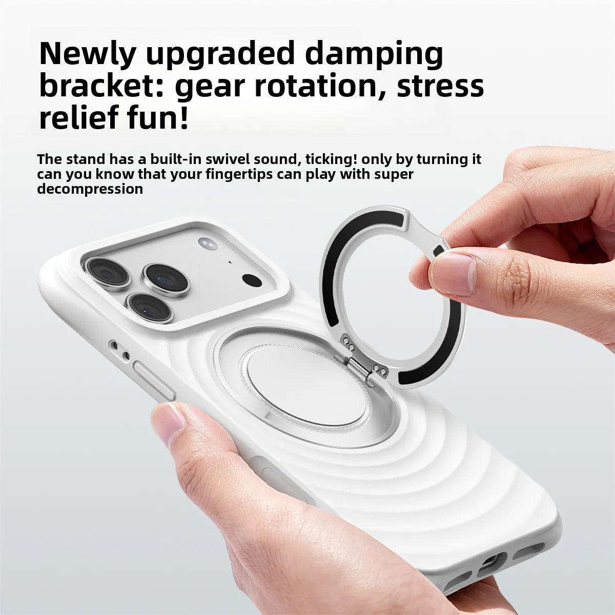 Water Ripple Silicone Case with 360-Degree Holder for iPhone 17 Series
