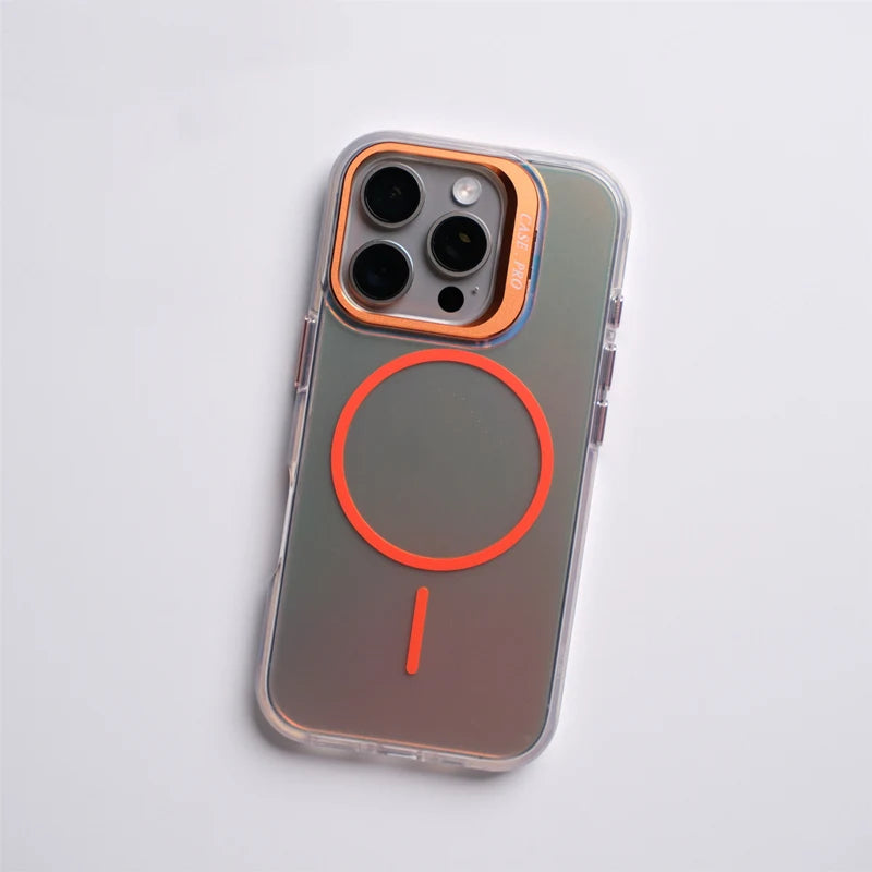 Gradient Laser MagSafe PC Case with Alloy Lens Protector for iPhone 16 Series