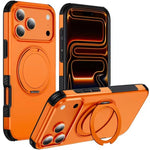 Dual-Layer MagSafe Case with 360° Rotating Ring Stand for iPhone 17 Series