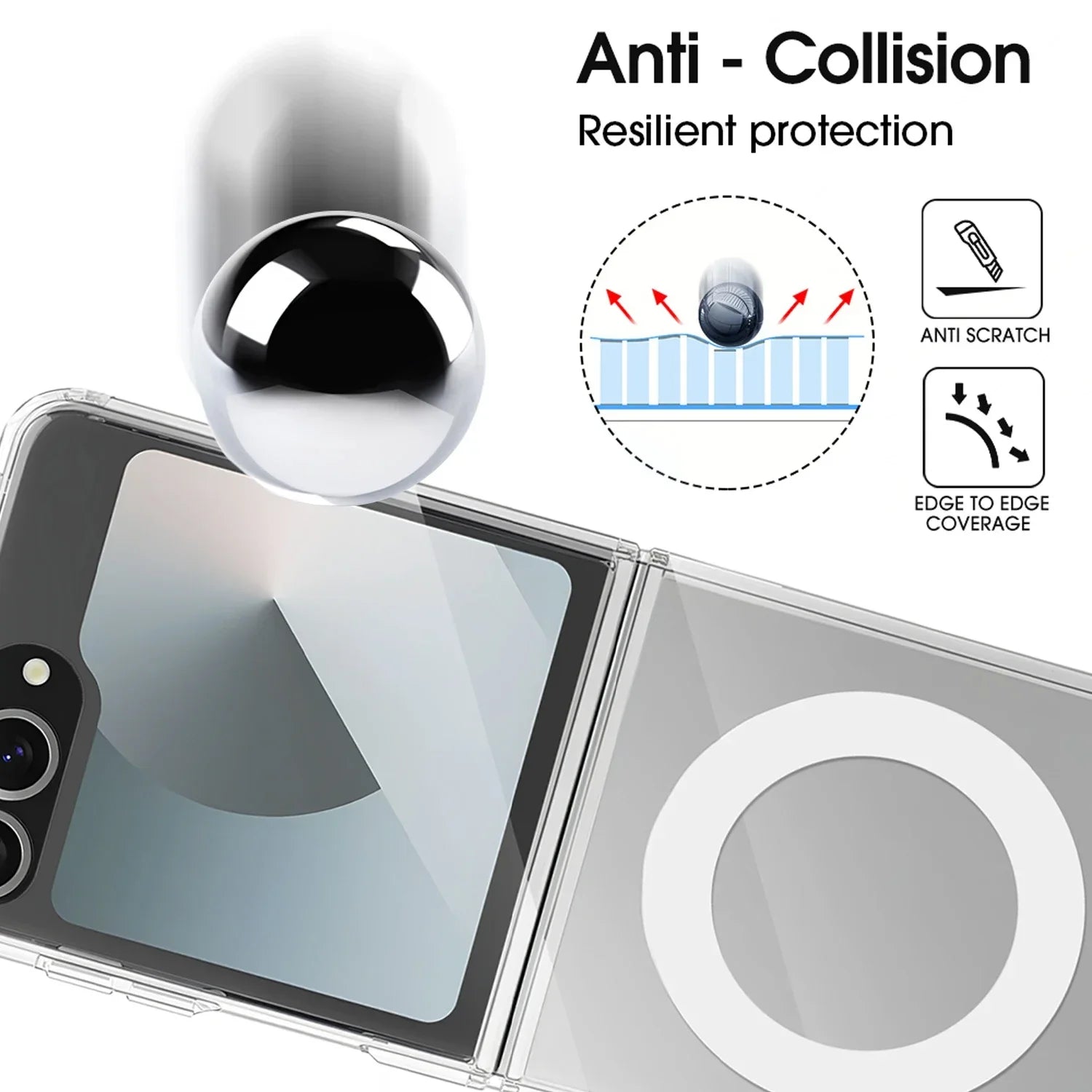 Shockproof Clear Magnetic Case for Samsung Galaxy Z Flip 7