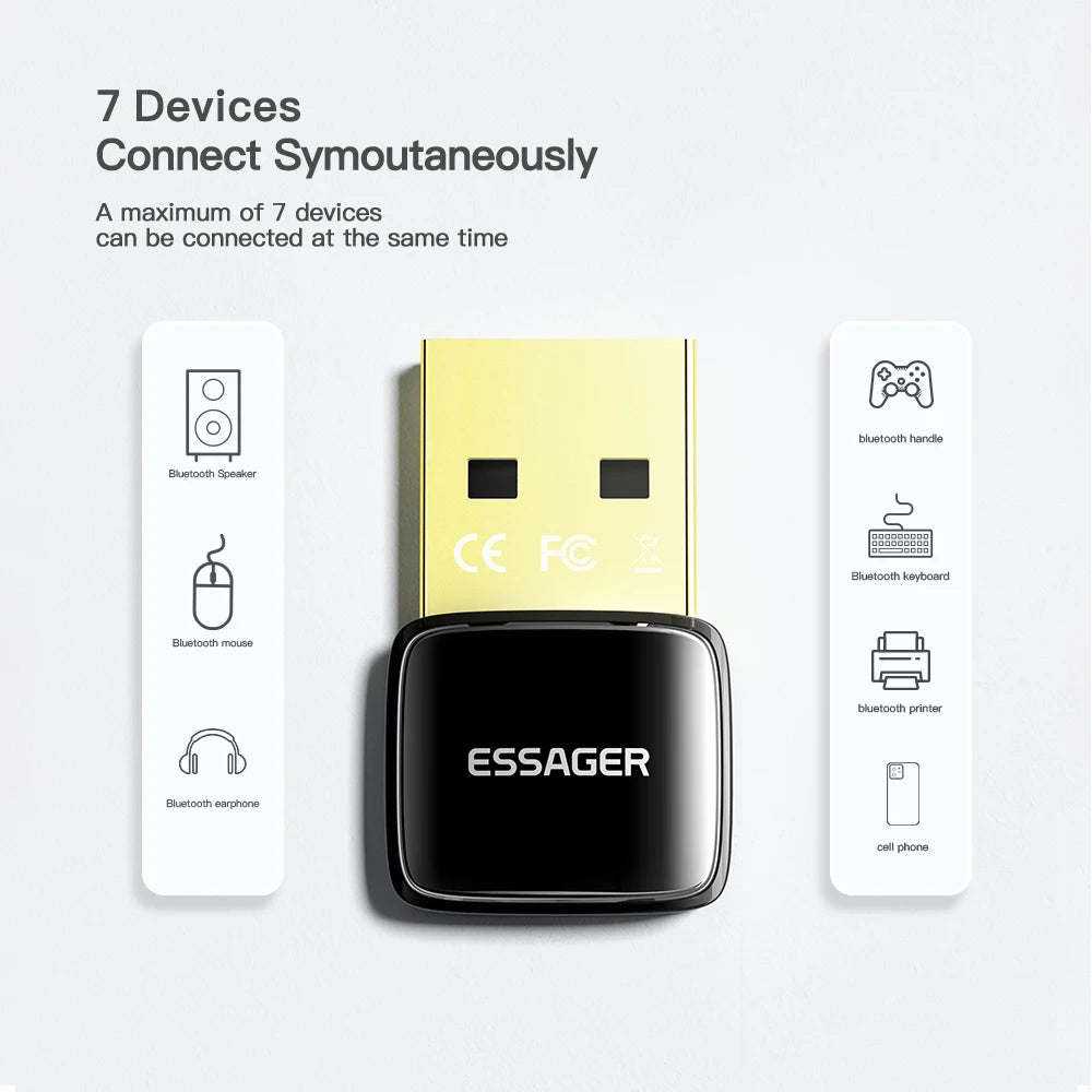 Essager USB Bluetooth 5.0 Adapter Dongle