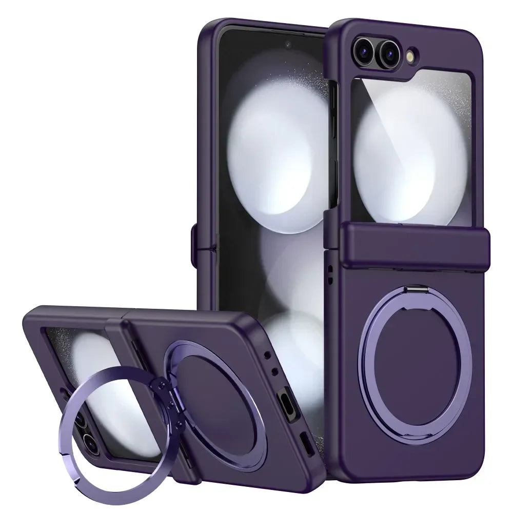 Full-Body Hard Magnetic Case with 360°Ring for Samsung Galaxy Z Flip 6