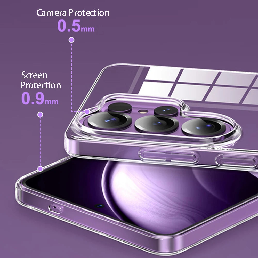 Transparent TPU Case with Raised Screen Protection for Samsung Galaxy S26 Series