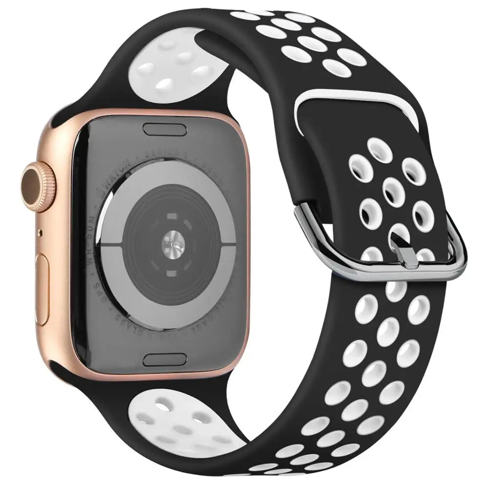 Breathable Silicone Sport Wrist Strap for Apple Watch