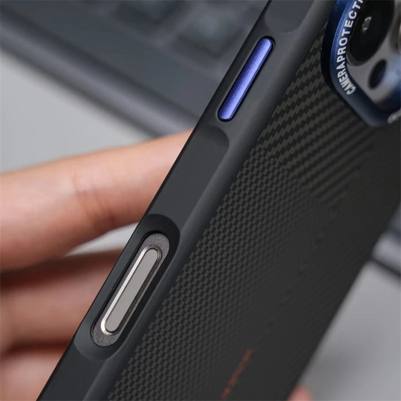 Carbon Fiber Matte MagSafe Phone Case for iPhone 15 Series
