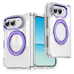 Shockproof Clear MagSafe Case with 360° Rotating Kickstand Ring for iPhone Duo