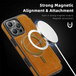 Premium Leather Flip Wallet MagSafe Case for iPhone 15 Series