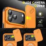 Durable Heavy Duty Case with Camera Slide Cover & Magnetic Ring Kickstand for iPhone 17 Series
