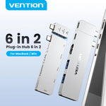 Vention Dual USB-C 6-in-2 Direct Plug Hub