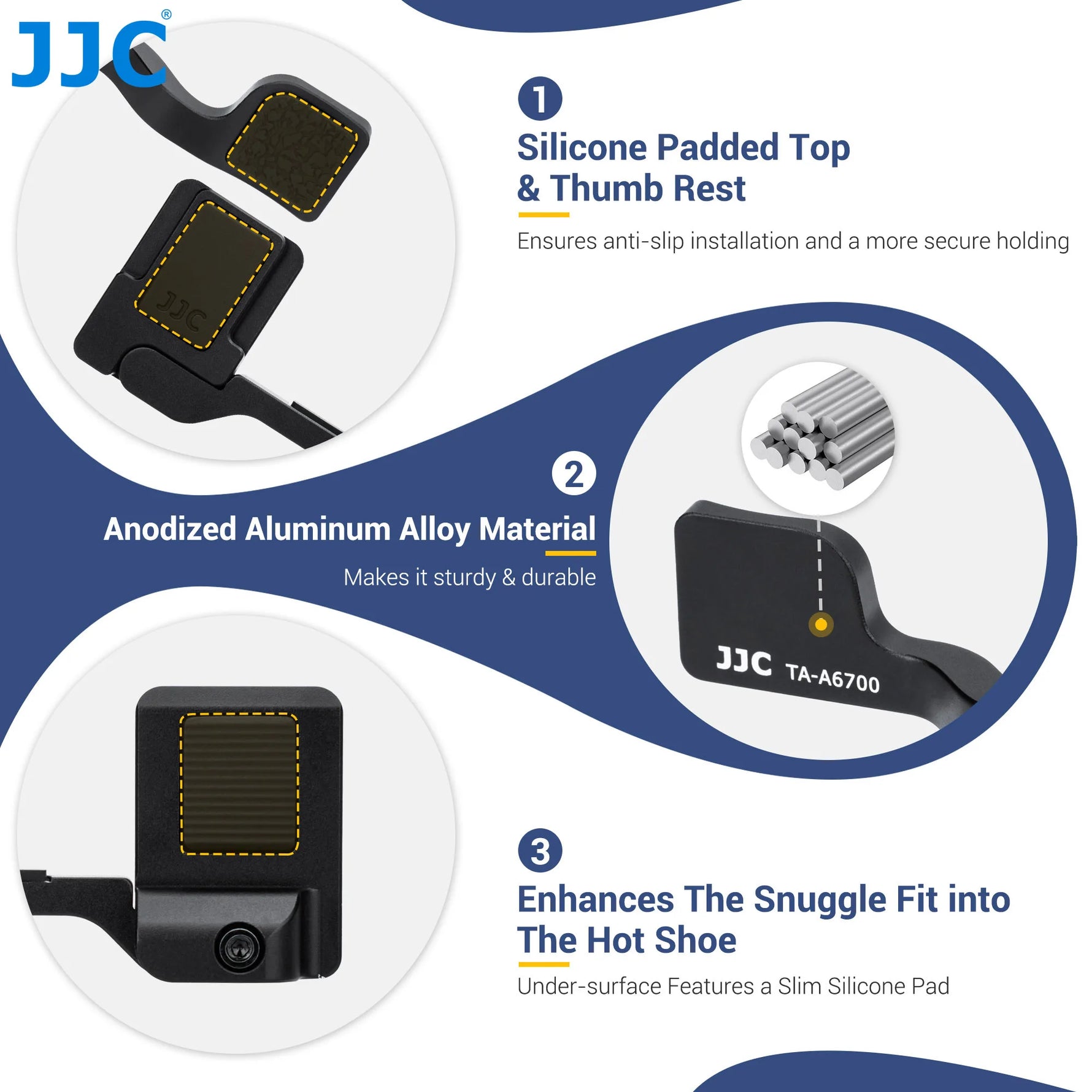 JJC Deluxe Metal Thumb Up Finger Grip for Sony A6700