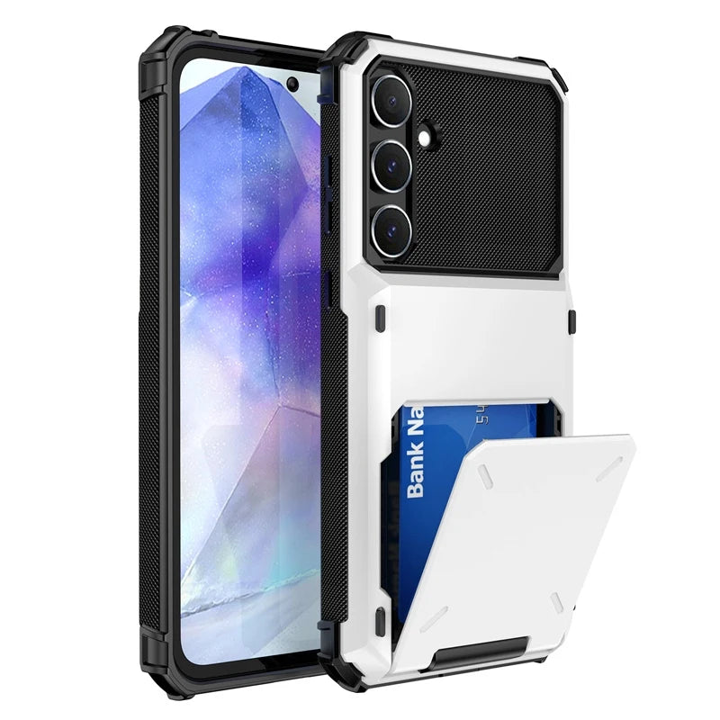 Heavy Duty Armor Wallet Phone Case for Samsung Galaxy A36