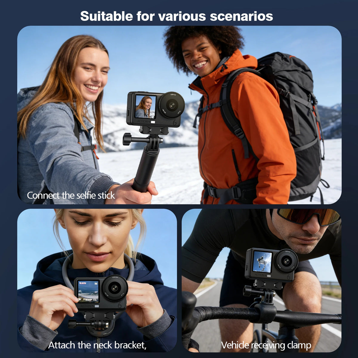 Magnetic Quick-Release Foldable Mounting Plate for DJI Osmo Action 6 NANO