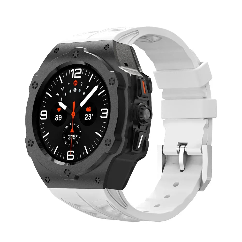 Metal Case + Fluororubber Strap Luxury Mod Kit for Samsung Galaxy Watch Ultra and Samsung Galaxy Watch Ultra (2025)