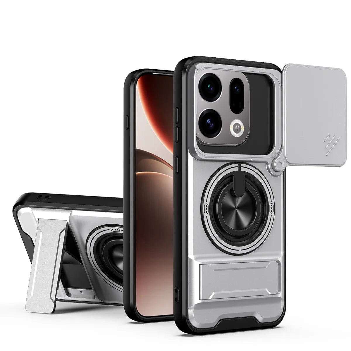 Armor Protective Case with Ring Holder for OPPO Find X9 / X9 Pro