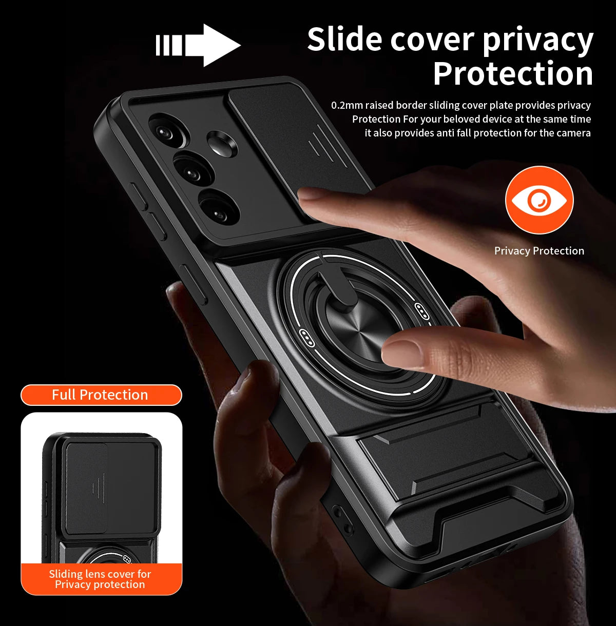 Samsung Galaxy A27 Armor Case with Slide Camera Lens Cover