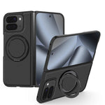 Carbon Fiber Open-Back Case with Rotating Magnetic Ring Stand for Pixel 10 Pro Fold