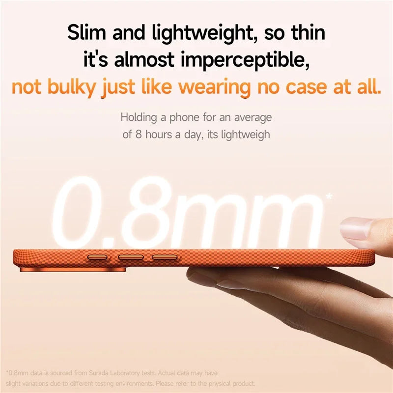 Ultra-Thin Plaid Texture MagSafe Case with Metal Lens Frame for iPhone 17 Series