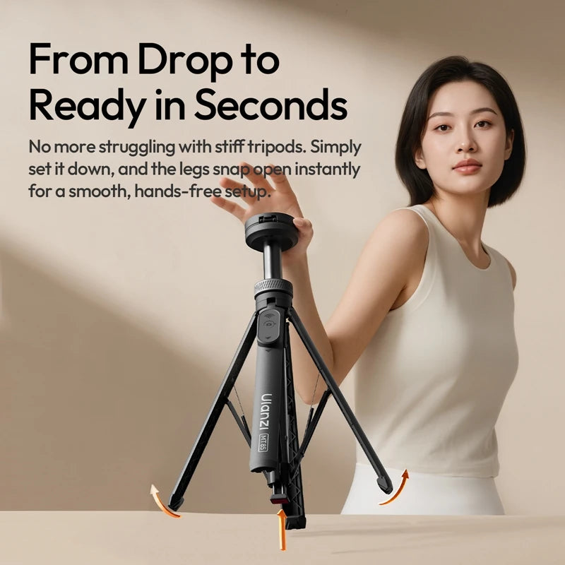 Ulanzi MT-85 Pop-Up Magnetic Selfie Stick Tripod Floor Stand